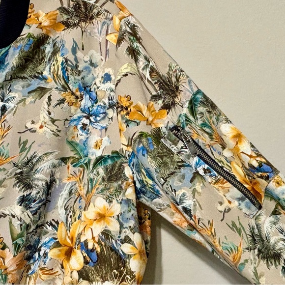 Zara Floral Crop Bomber Jacket - Picture 6 of 11